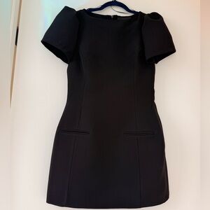Zara Black Mini Dress with Puff Sleeves
